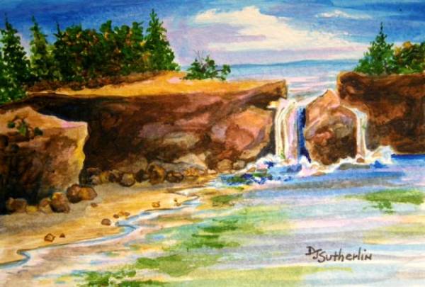 Rocky Waterfall by Deborah J. Sutherlin
