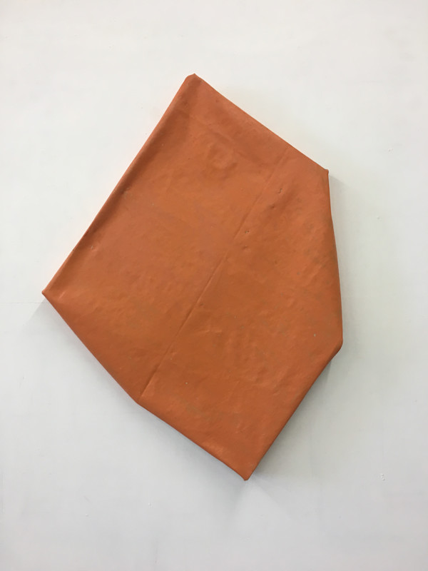 Folded-Over Painting (Orange/Gray) by Steve Riedell, Image 2.