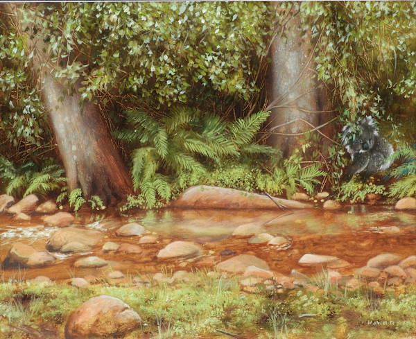 Sandy Creek Plein air by Marcel Desbiens