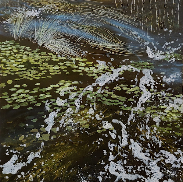 Lily Pad and Ocean Water by Marcel Desbiens