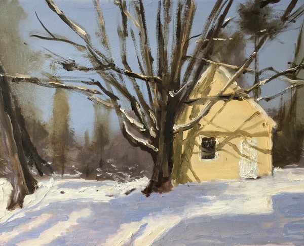 Maple Tree and Garage, Winter by Felice (Phil) Panagrosso