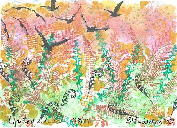 Crows in the Field at West Beach 13/24 by Samantha Jane Anderson