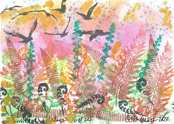 Crows in the Field at West Beach 16/24 by Samantha Jane Anderson