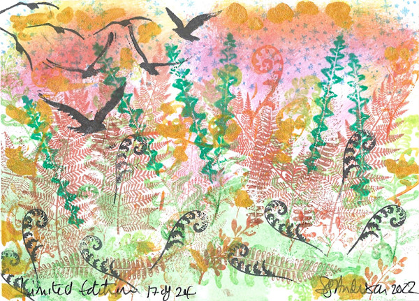 Crows in the Field at West Beach 17/24 by Samantha Jane Anderson