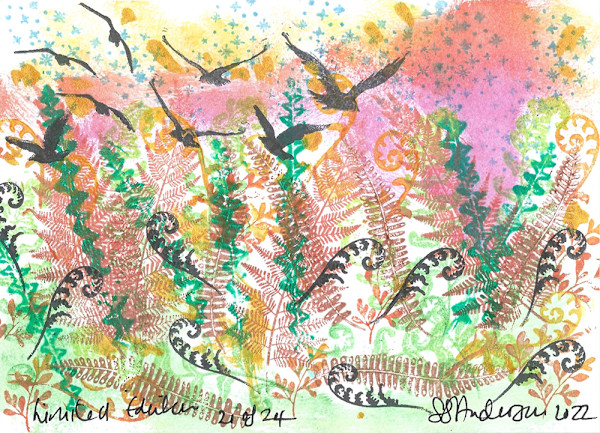 Crows in the Field at West Beach 21/24 by Samantha Jane Anderson