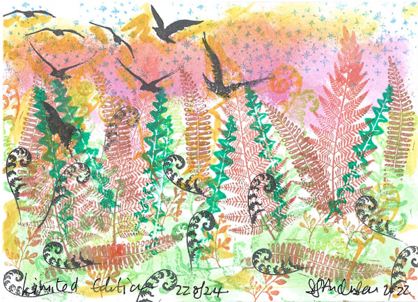 Crows in the Field at West Beach 22/24 by Samantha Jane Anderson