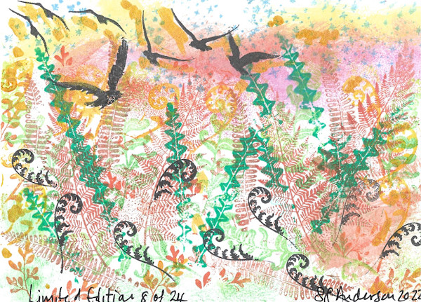 Crows in the Field at West Beach 8/24 by Samantha Jane Anderson