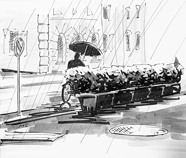 Zug, Regen vor dem Pickwick Pub, 2023 by Martin Spillmann, Image 1.