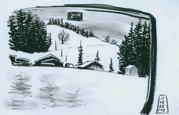 Entlebuch, Winterlandschaft im Zugfenster, 2026 by Martin Spillmann, Image 1.