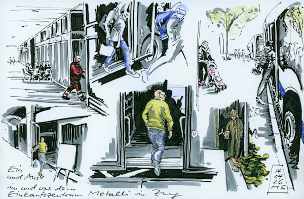 Ein- und Aussteigen beim Einkaufszentrum Metalli, 2026 by Martin Spillmann, Image 1.