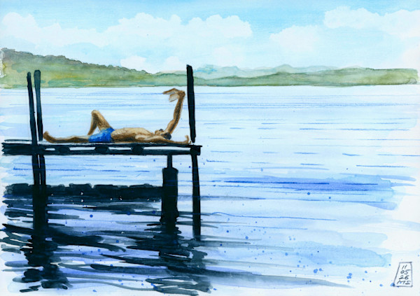 Schwimmen und Lesen in der Altstadt von Zug, 2026 by Martin Spillmann, Image 1.