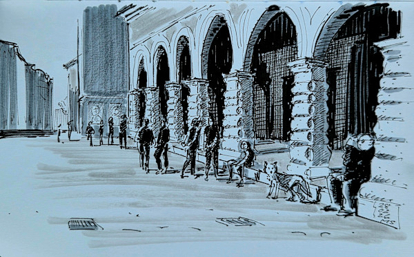 Pesaro, Sonntagmorgen Piazza del Popolo, 2026 by Martin Spillmann, Image 1.