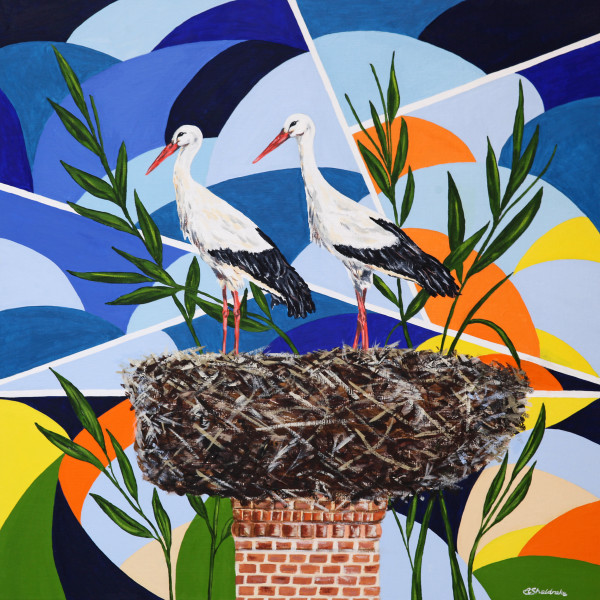 White Storks Nesting by Alyson Sheldrake