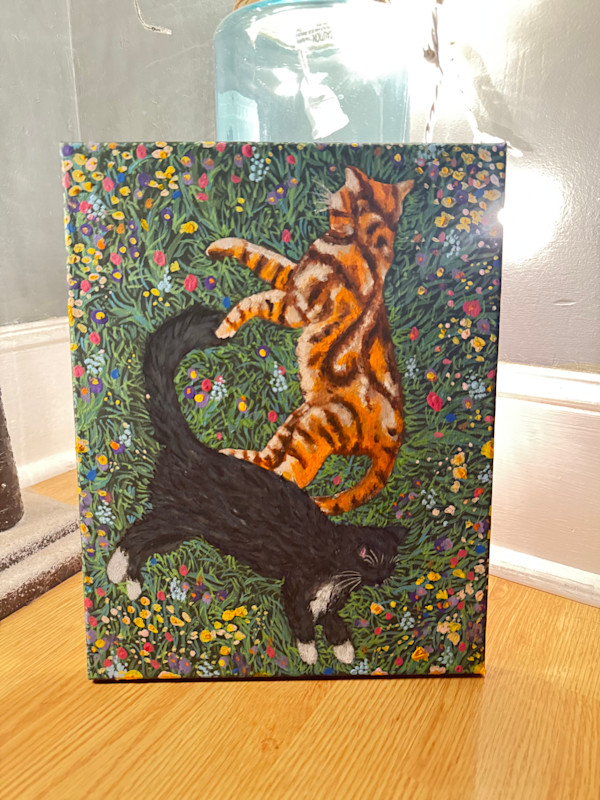 KitKat and Homer Pinterest Inspired Painting by Ashley Chesna