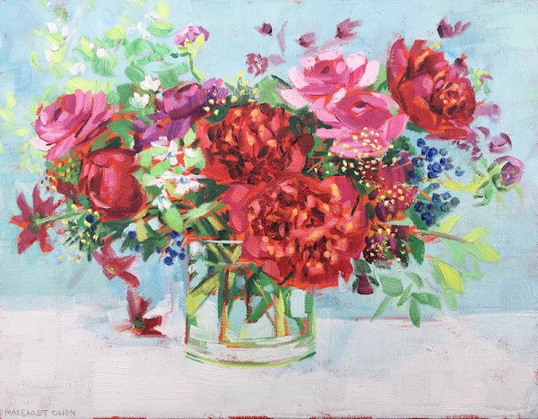 Red Bouquet, White Table