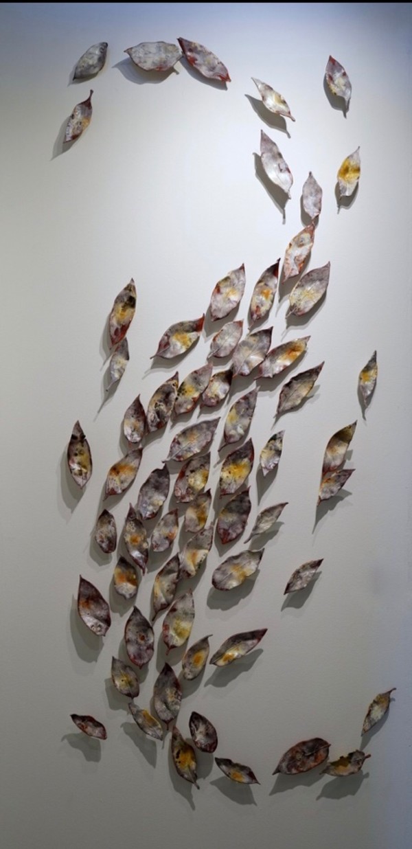 Porcelain wall sculpture - Sienna Leaves