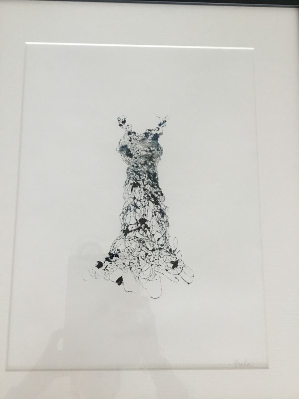 Small Blue Dress Collograph #2