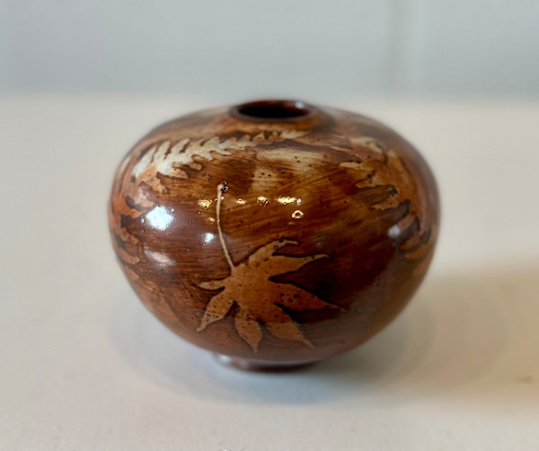Small Spherical Woodland Bottle in Sepia by Cali Almy , Image 1.