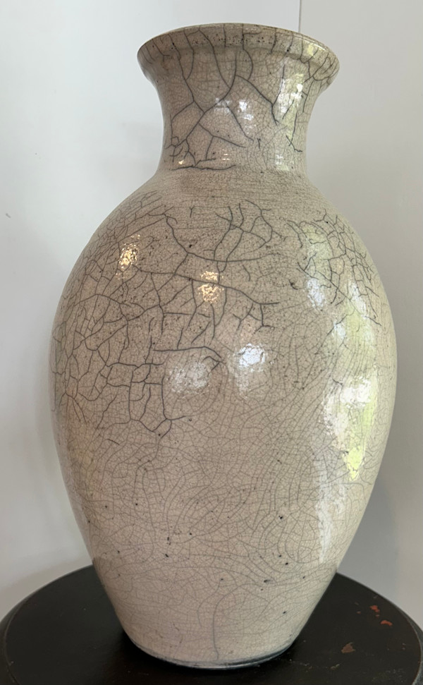 White Crackle Vessel - Large #1 by Richard Foye, Image 1.