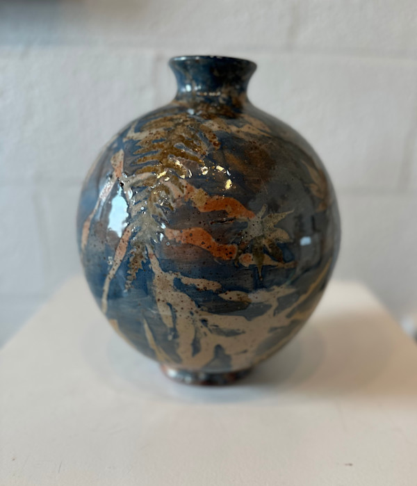 Large spherical woodland vessel 3 Blue by Cali Almy , Image 1.