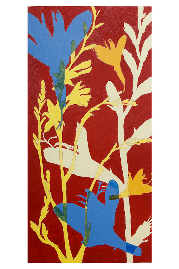 Blossoms on Red by Amy Wynne, Image 1.