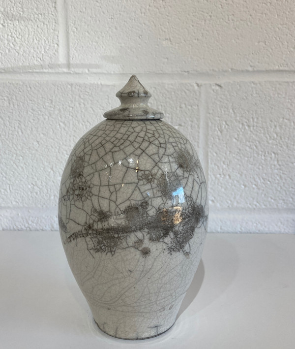 White Crackle Vessel #2, medium by Richard Foye, Image 2.