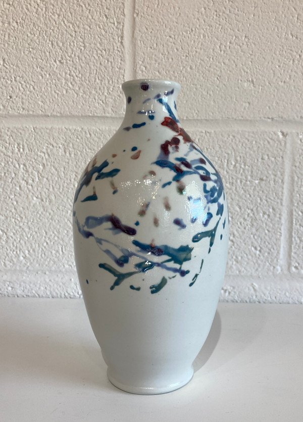 Porcelain Vessel - multicolor leaves
