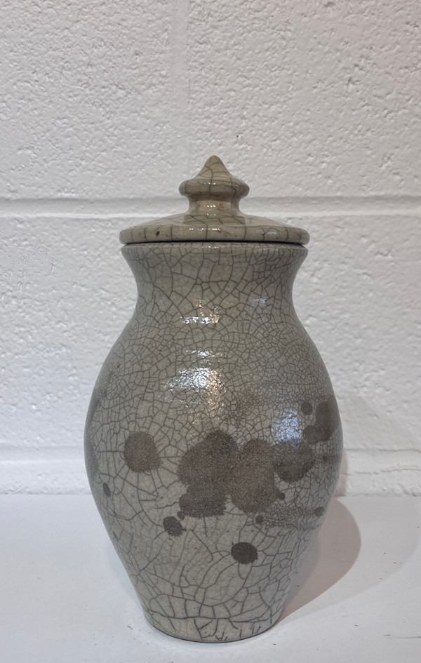 White Crackle Vessel #5, medium by Richard Foye, Image 2.