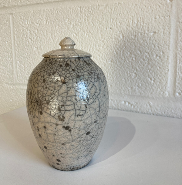 White Crackle Vessel #1, small by Richard Foye, Image 2.