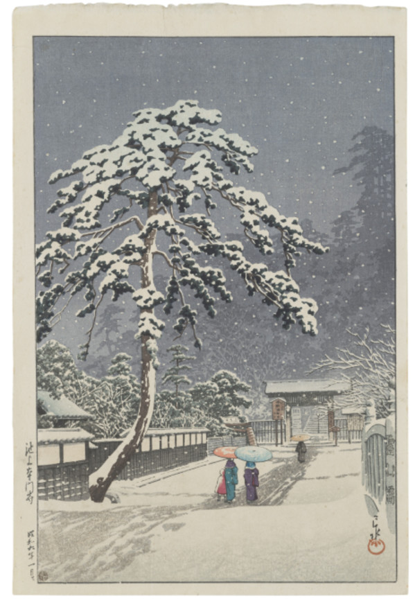 Honmon Temple, Ikegami (Ikegami Honmonji) by Kawase Hasui, Image 1.