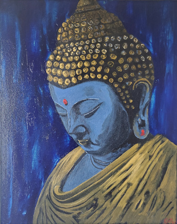 Buddha: Blue and Gold by Leon Phillips, Image 1.