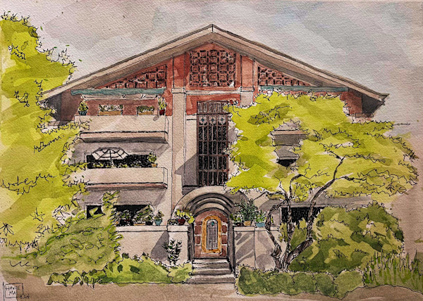 Overlook - Commissioned Architectural Portrait by HavreMai Art, Image 1.
