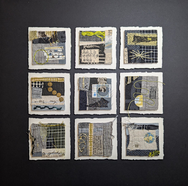 Nine collages by Erin Coppin