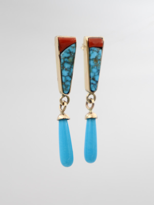 Gold Sleeping Beauty Turquoise Earrings