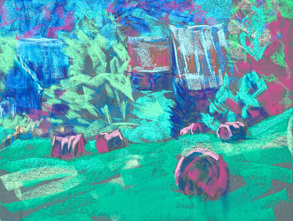Green Field and Farm Bales by Lynne Bedbrook, Image 1.