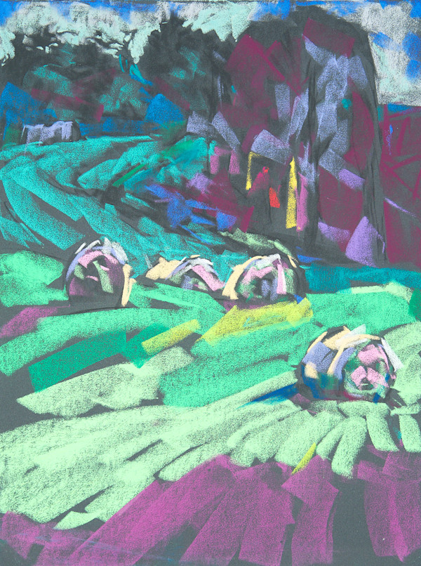 Field Bales in Pink Hues by Lynne Bedbrook, Image 1.