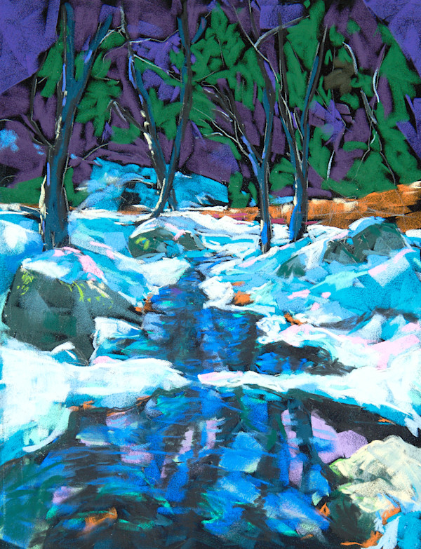 Snow Stream Reflection by Lynne Bedbrook