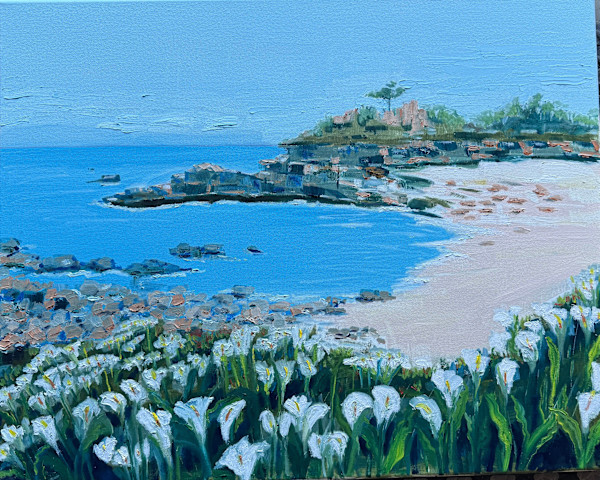 White flowers by the sea by ARAYA BERGSTEIN, Image 1.