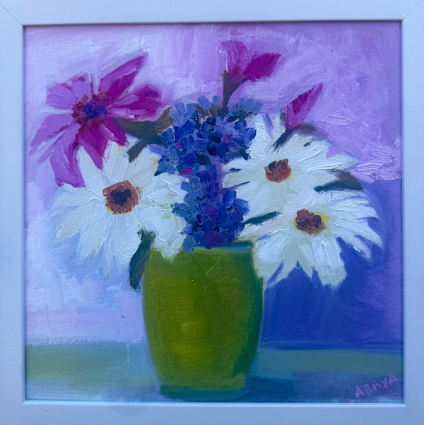 Flowers in green vase by ARAYA BERGSTEIN, Image 1.