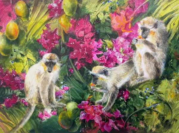Bougainvillea Monkeys by Heather- Dawn Scott