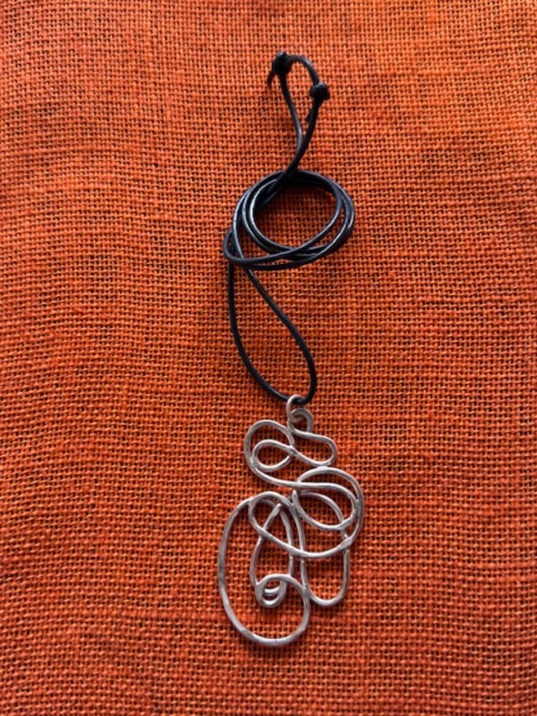 Hammered Twisted Wire Pendant by Ichia Tiyi