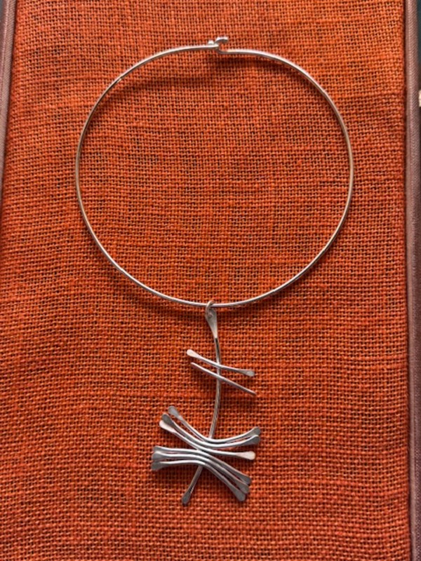 Planished Rod Pendant Necklace by Ichia Tiyi