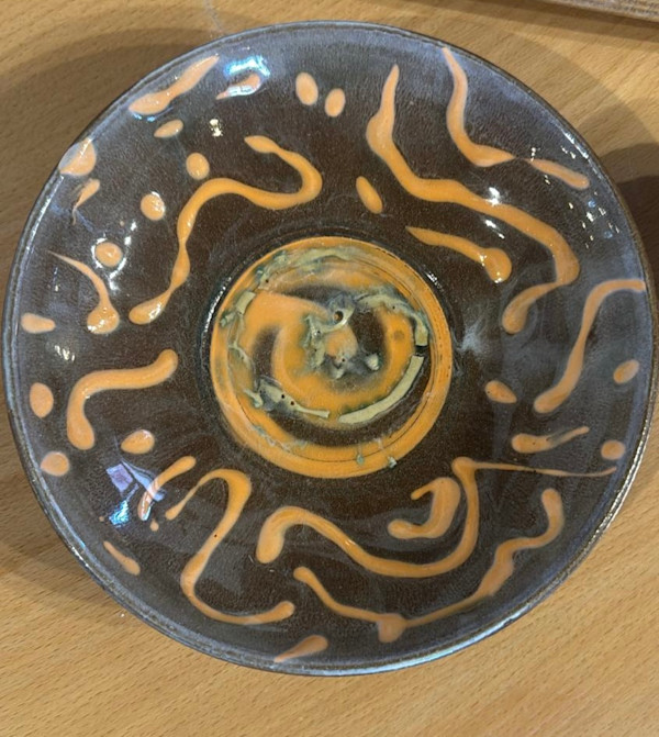 Brown & Orange Dish by Bill Grace, Image 1.
