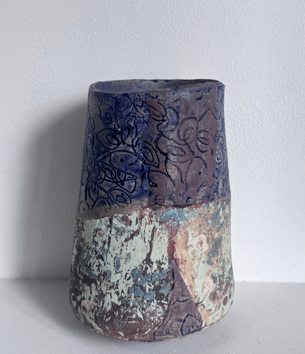 Lace & Slip Vase (Blue) by Juliana Inniss, Image 1.