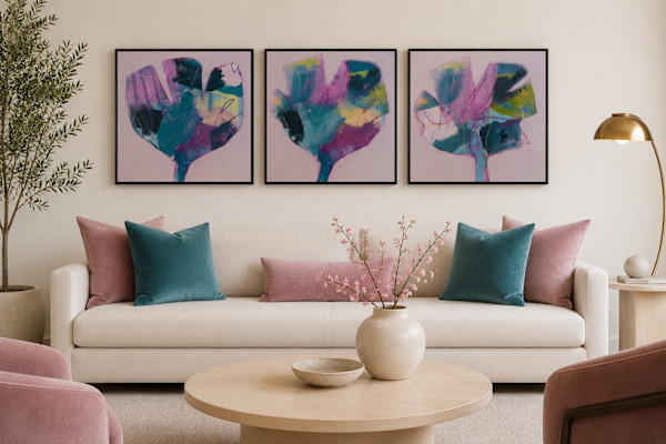 Abstract Floral Set of 3 by Kristen Simpson, Image 1.