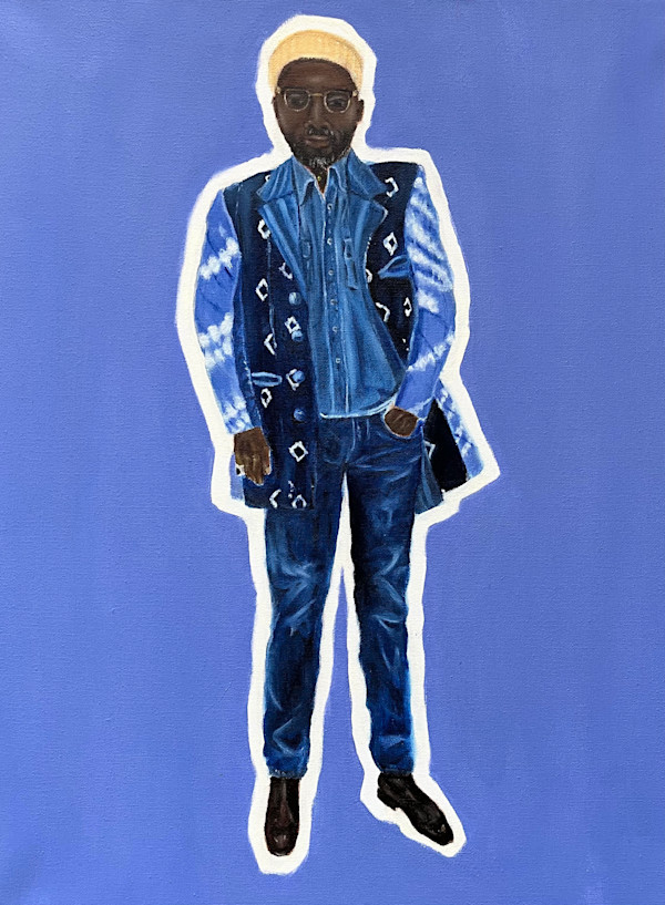 Harlelm Blue Man Kente Royal by Bonnie Phillips, Image 1.