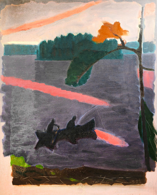 Canoeing Silhouette by James Burpee