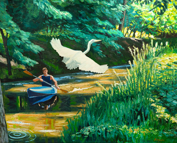 Kayak and Crane by James Burpee, Image 1.