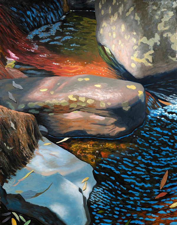 Pink Rock in Stream by James Burpee, Image 1.