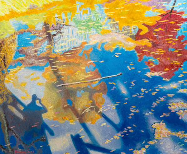 Reflection with Figure and Dotted Leaves by James Burpee, Image 1.